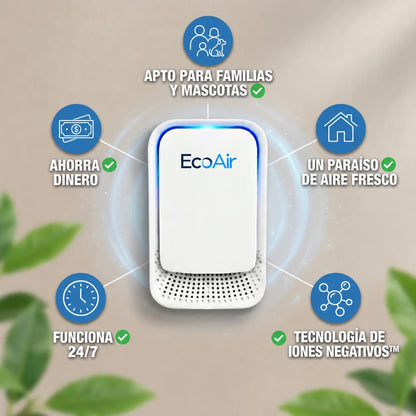 EcoAir™ | Purificador de aire iónico compacto sin filtros
