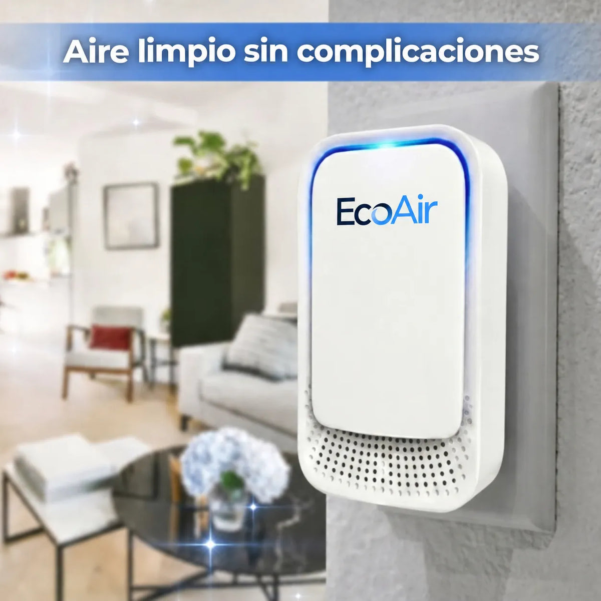 EcoAir™ | Purificador de aire iónico compacto sin filtros